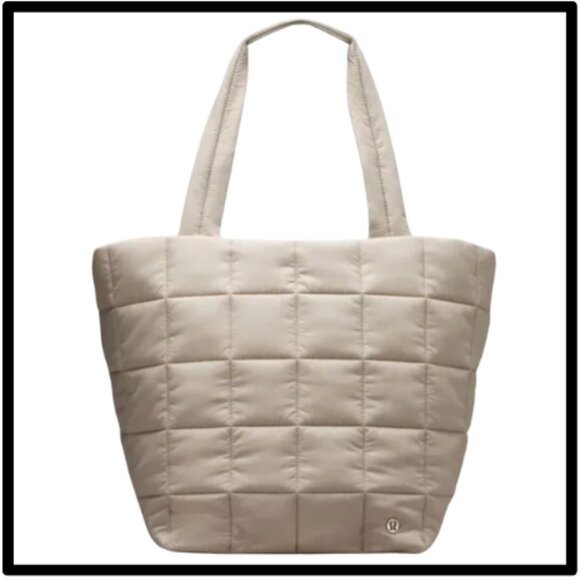 lululemon athletica Handbags - NWT Raw Linen lululemon Quilted Grid Tote Bag *26L
